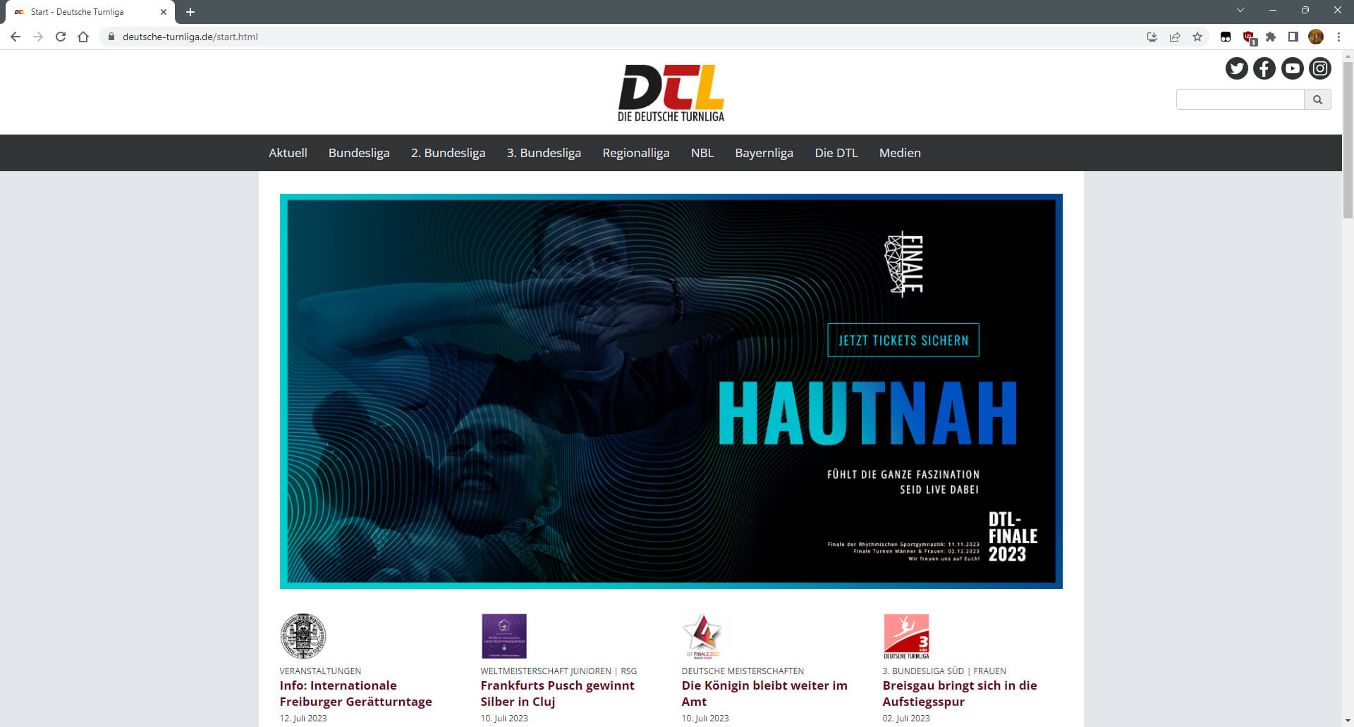 DTL website after facelift